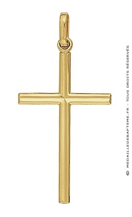 Pendentif Croix Fil Diamanté (Or Jaune)