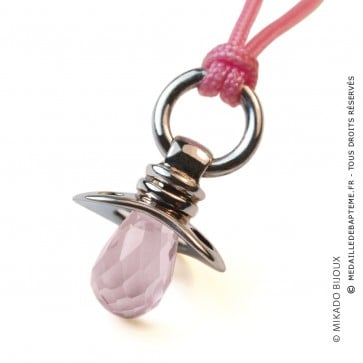 Pendentif Dummy Quartz Rose (Argent)