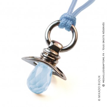 Pendentif Dummy Topaze Bleue (Argent)