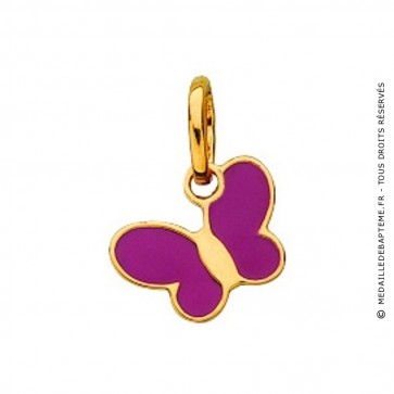 Pendentif Enfant Papillon Fucshia