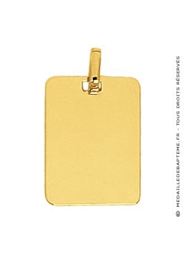 Pendentif Plaque Rectangle (Or Jaune)