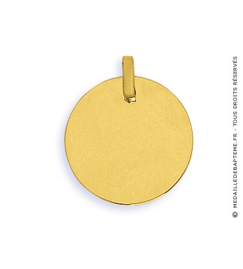 Pendentif Plaque Ronde (Or Jaune)