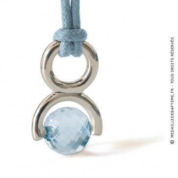 Pendentif Rolling Stone Topaze Bleue (Or Blanc)