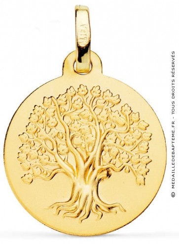 Médaille Arbre de Vie Mate (Or Jaune) 