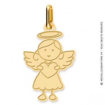 Pendentif ange fille (Or Jaune)