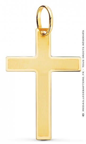 Croix double finition (Or jaune)