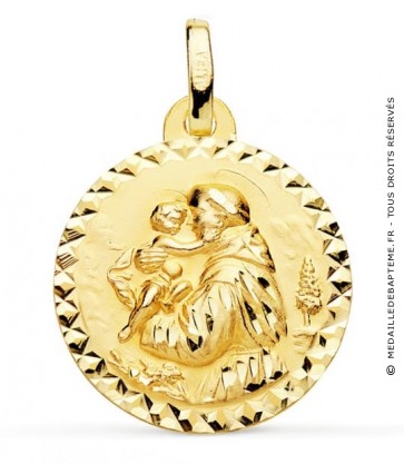 Médaille St-Antoine de Padoue facettée (Or Jaune)