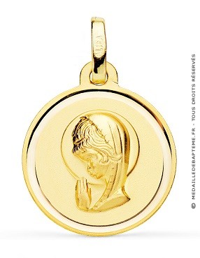 Médaille Vierge fille bord poli