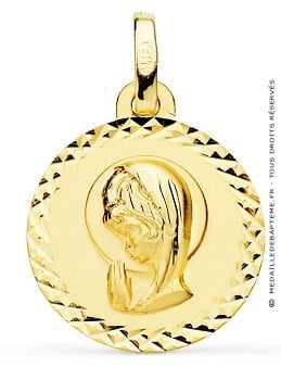 Médaille Vierge fille ciselée