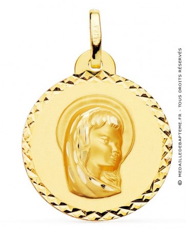 Médaille Vierge Marie ciselée profil droit
