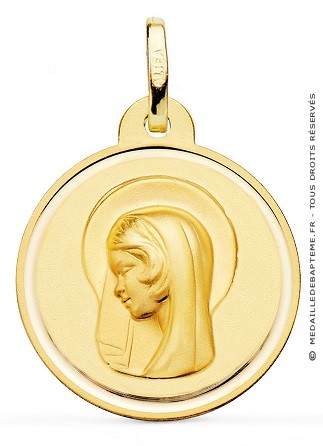 Médaille Vierge Marie bord poli