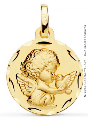 Médaille Ange à L'Oiseau ciselé