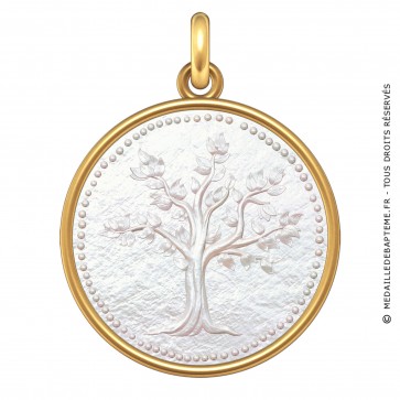 Médaille Arbre de Vie Perlé (Or & Nacre)