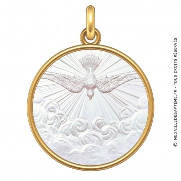 Médaille Colombe du Saint Esprit (Or & Nacre)