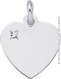 Pendentif coeur et diamant (Or Blanc)