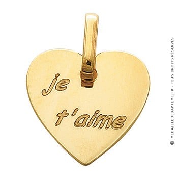 Pendentif Je t'aime coeur (Or Jaune)