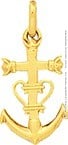 Pendentif Croix Camarguaise (Or Jaune 9k)
