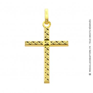 Pendentif Croix Facettée (Or Jaune)