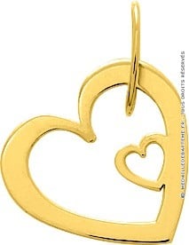 Pendentif double Coeur fil plat