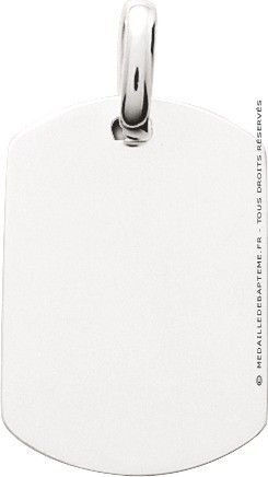 Pendentif grande plaque militaire (argent)