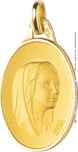 Médaille ovale Vierge Douceur (Or Jaune)