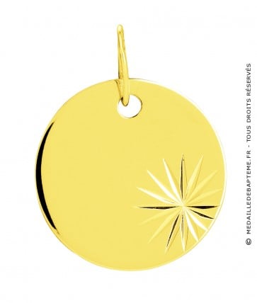 Pendentif Rond fantaisie (Or Jaune 9K)