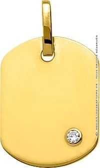 Pendentif Tonneau Diamant clos (Or Jaune)