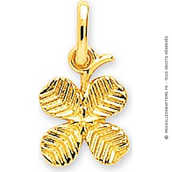 Pendentif trèfle à 4 feuilles (Plaqué or)