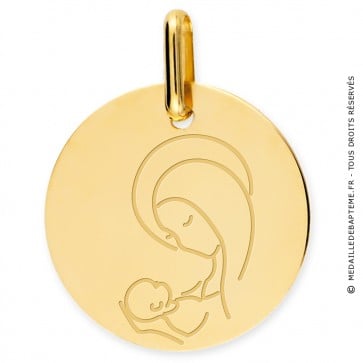 Médaille Vierge à l'enfant (Or Jaune)