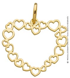 Pendentif Ribambelle de Coeur (Or Jaune 9K)