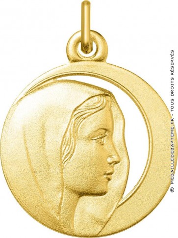 Médaille Vierge au voile ajourée (Or Jaune 9k)