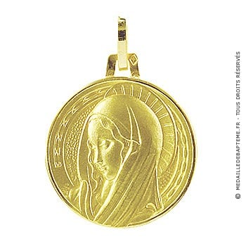 Médaille Vierge auréolée (Or Jaune)