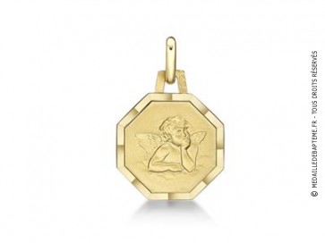 Médaille Ange octogonale (Or Jaune)