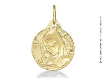 Médaille Saint Benoît le Bénédictin (Or Jaune)