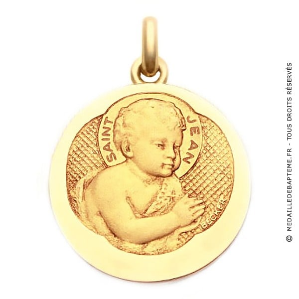 Médaille Saint Jean En Or 750/1000e Signée Bouix - Pendentif Religieux 18 Carats, 2,60 Grammes, Neuf Avec étiquettes
