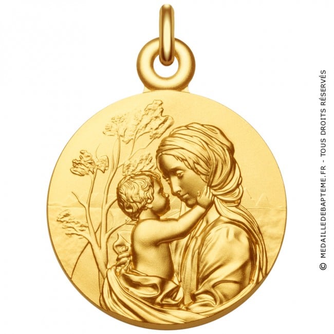 Médaille Vierge à l'Enfant Le Regard or jaune