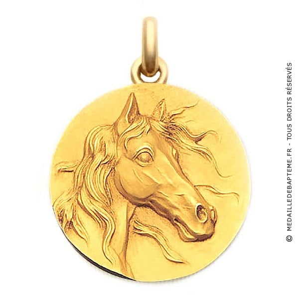 Tête de cheval avec pendentif en véritable or 14 carats 585 art.206006