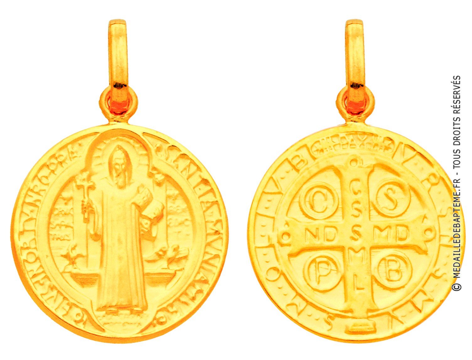 Médaille Saint Benoit, Plaqué or
