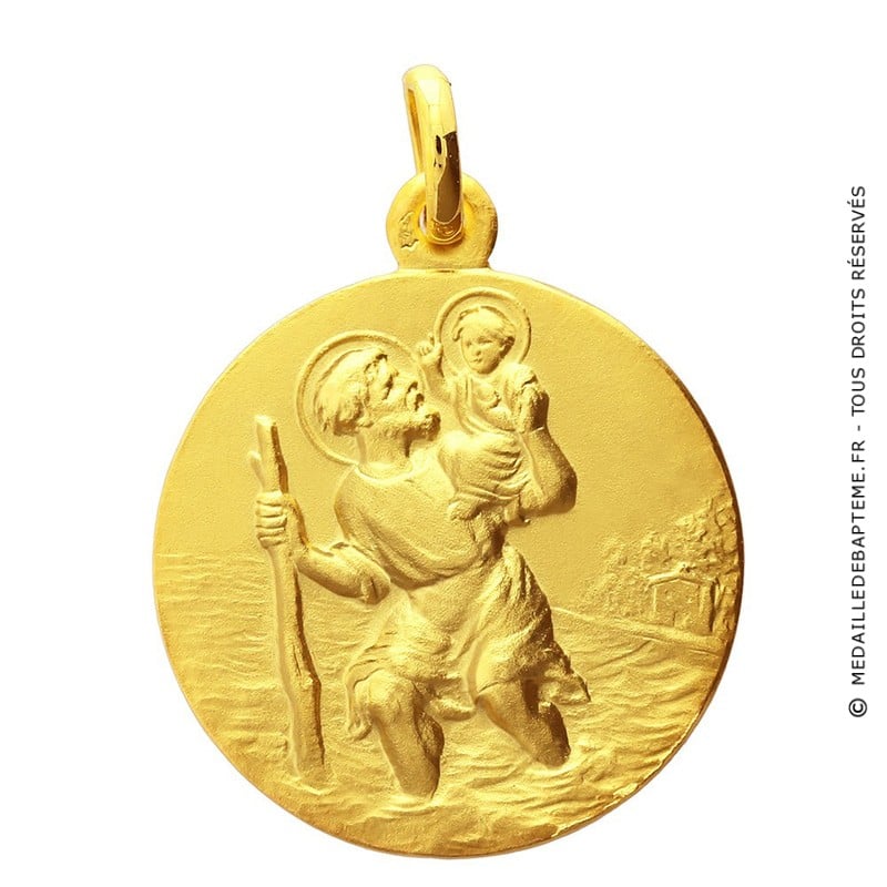 Médaille or 375 jaune Saint Christophe