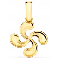 Pendentif Croix Basque miroir (Or jaune)