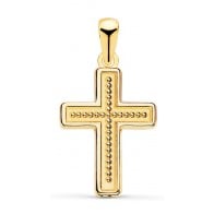 Croix avec boules (Or jaune)