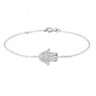 Bracelet main de Fatma (Or Blanc 9k)