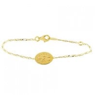 Bracelet médaille Vierge Miraculeuse 18cm (Or Jaune)