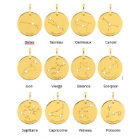 Médaille Zodiaques Constellations ajourées (Or Jaune)