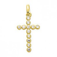 Pendentif Croix avec brillants (Or Jaune)