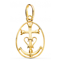 Croix Camarguaise cerclée (Or jaune 9K)