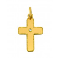 Croix Perlée Diamantée (Or Jaune)