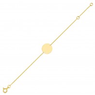 Gourmette bébé plaque ronde (Or jaune)