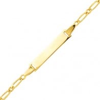 Gourmette bébé maille alternée 1/1 (Or jaune)