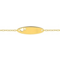 Gourmette bébé Coeurs ajourés (Or jaune 9k)